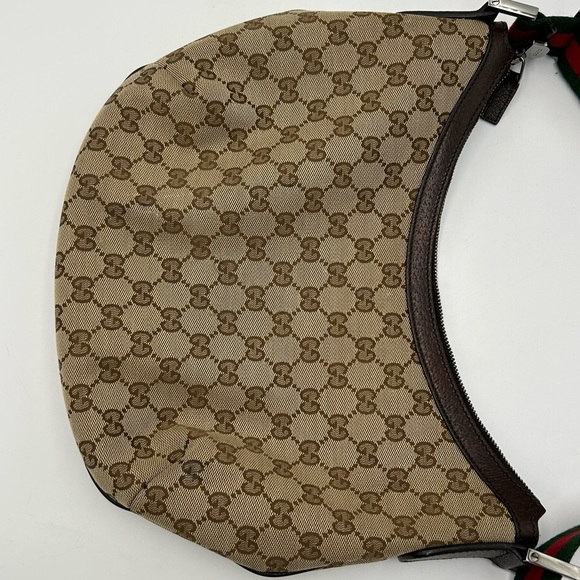 (SOLD) Gucci Brown Monogram Canvas Hobo Messenger Cross-Body Bag - Picture 3 of 16